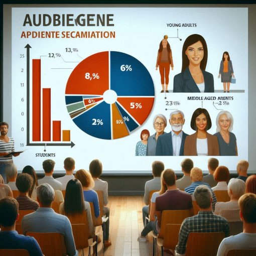 Gráfico de segmentação de audiência por idade em apresentação